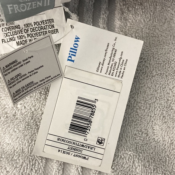 Disney Frozen II Pillow. 21” long x 14 1/2” wide. Pretty Blue and Gray. - Picture 3 of 5